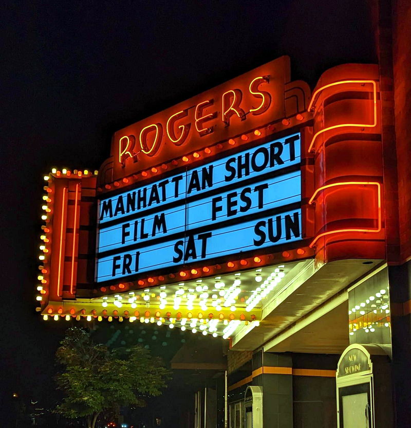 New marquee Rogers Theater, Rogers City
